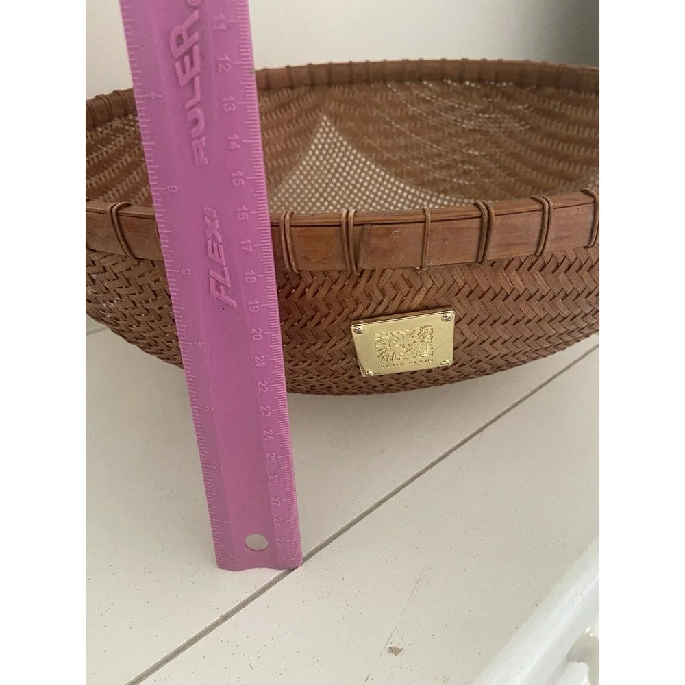 Anne Klein Brand Storage Display Rattan Basket For linen, Magazines Organization